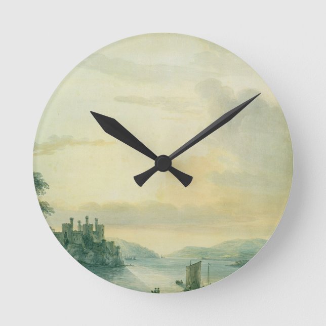 Conway Castle, 1789 (w/c på papper) Rund Klocka (Framsida)