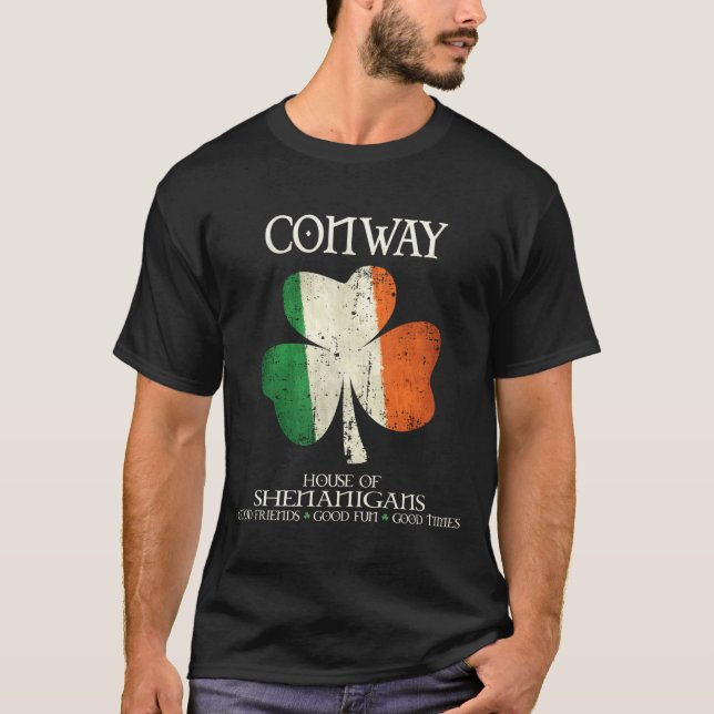 Conway Last Name Family Ireland Irish House Of She T Shirt (Framsida)