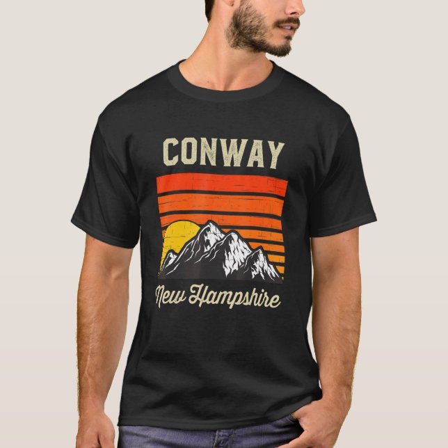Conway New Hampshire Hometown City State Retro Usa T Shirt (Framsida)