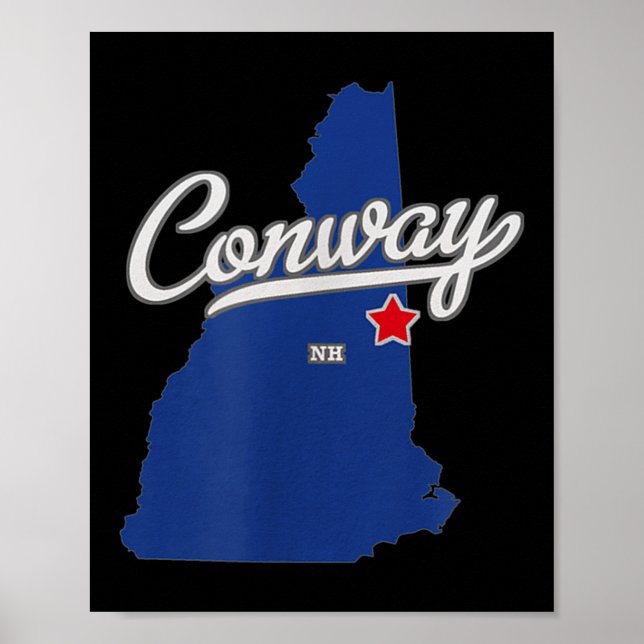 Conway New Hampshire Nh Map  Poster (Framsidan)