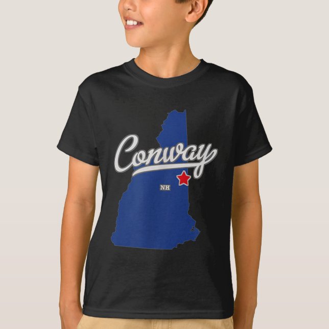 Conway New Hampshire Nh Map  T Shirt (Framsida)