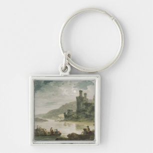 Conway slott, 1794 fyrkantig silverfärgad nyckelring