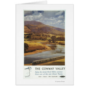 Conway Valley Scene British Railways Poster Hälsningskort