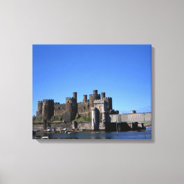 Conwy Castle North Wales vycard Poster Faux Canv Canvastryck