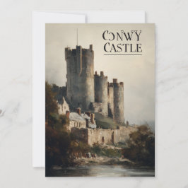Conwy Castle Wales Oljemålningstryck | Inbjudningar