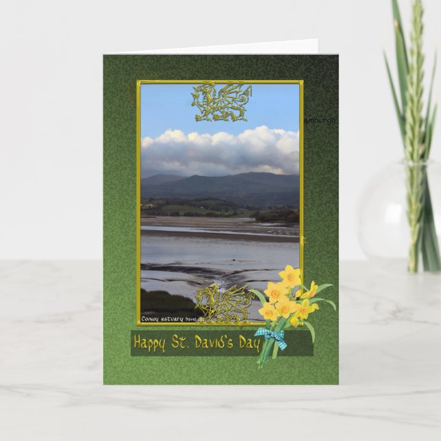 Conwy flodlera sänker den Wales, St David dagen, Kort (Framsida)
