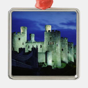 Conwy slott, Gwynedd, Wales Julgransprydnad Metall