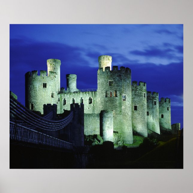 Conwy slott, Gwynedd, Wales Poster (Framsidan)