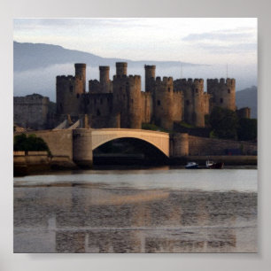 Conwy slott norr Wales Poster