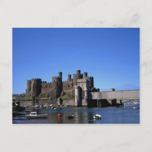 Conwy slott norra Wales Vykort