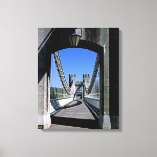 Conwy Suspension Bridge Conwy North Wales Postcard Canvastryck