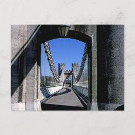 Conwy Suspension Bridge Conwy North Wales Vykort