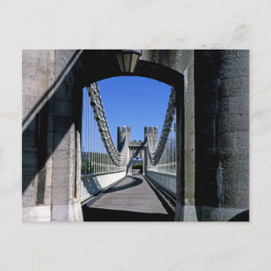 Conwy Suspension Bridge Conwy North Wales Vykort