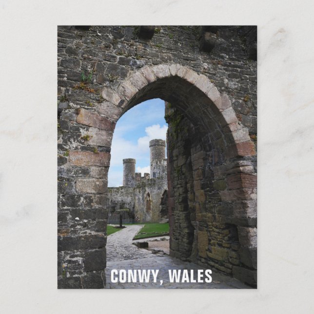 Conwy Wales Welsh Castle Travel Photo Vykort (Framsida)