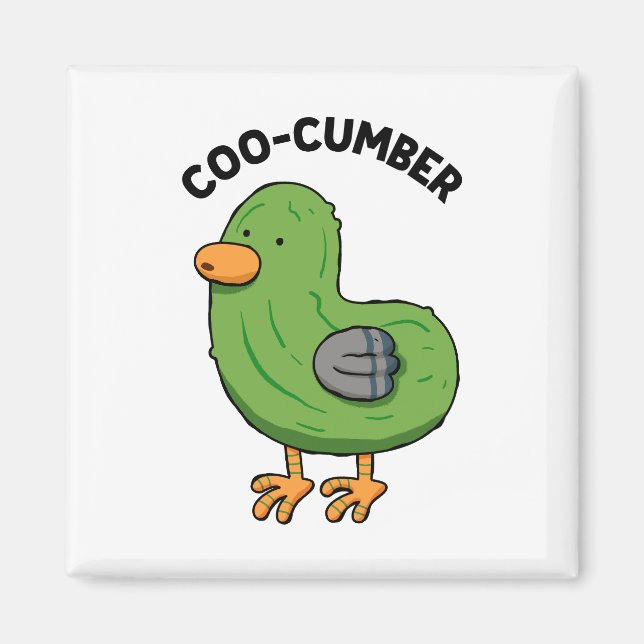 Coo-cumber Duvhona Pickle Puns Magnet (Framsidan)