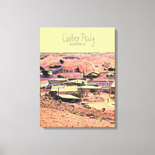 Coober Pedy-gruvstaden Australien resa Canvastryck