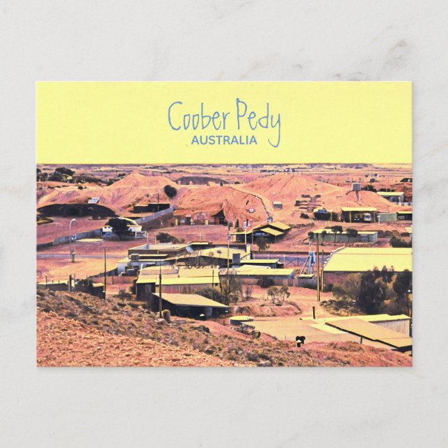 Coober Pedy-gruvstaden Australien resa Vykort (Framsida)