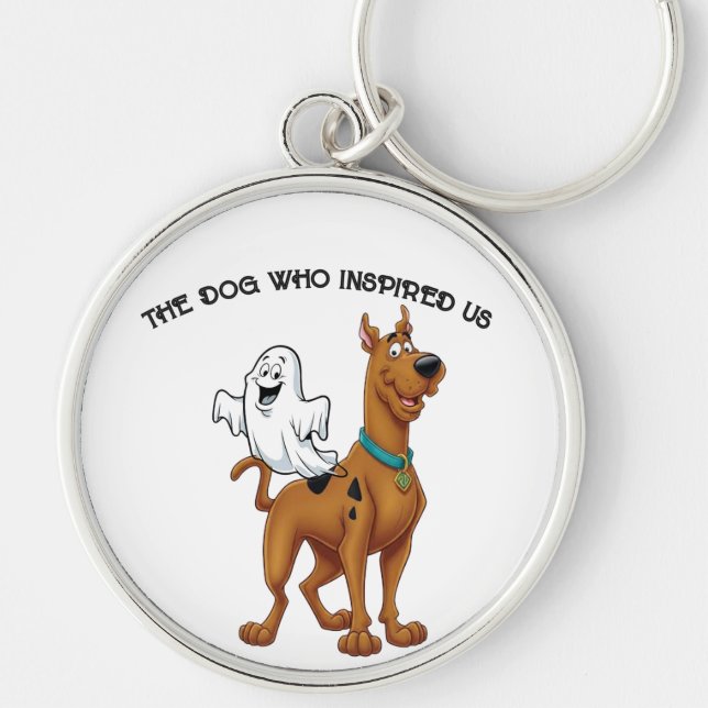 cooby-Doo: Our Fearful, Brilliant Inspiration! Rund Silverfärgad Nyckelring (Framsidan)