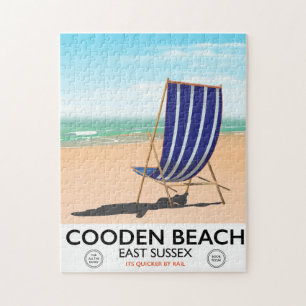 Cooden Beach Öster Sussex vintage resor poster Pussel
