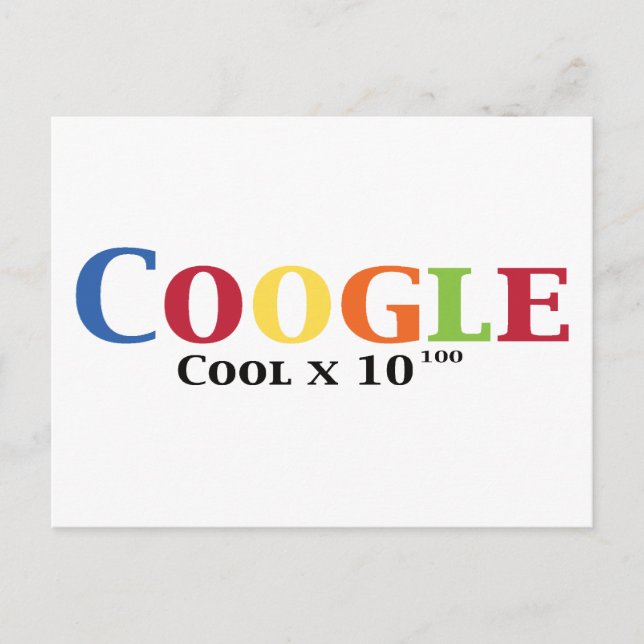 Coogle   Cool x 10^100 Gåvor Vykort (Framsida)