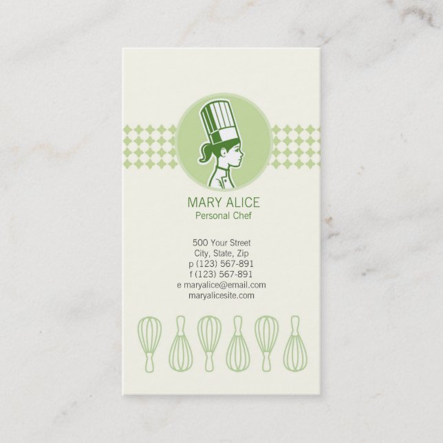 Cook Baker Businesscard Visitkort (Framsida)