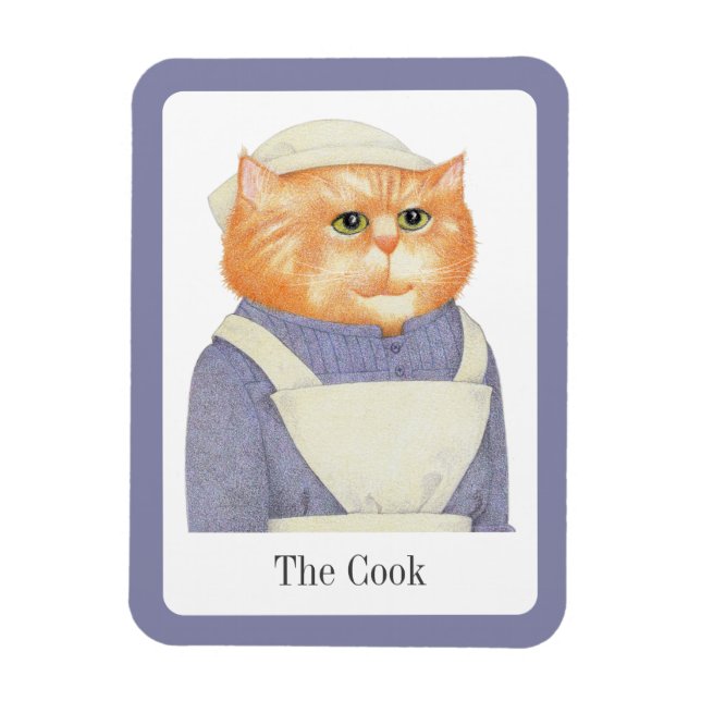 COOK CAT 3x4 Flexibelt magnet + text (Vertikal)