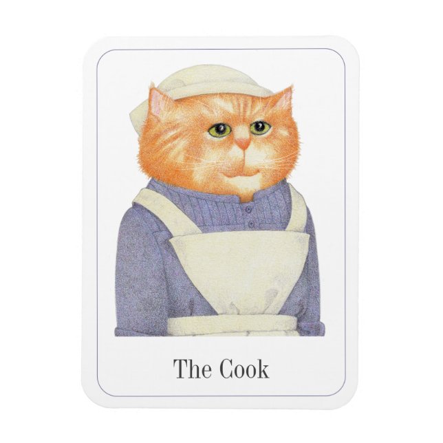 COOK CAT 3x4 Flexibelt magnet + Text II (Vertikal)