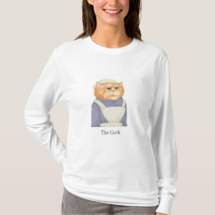 COOK CAT Dam Basic Långärmad T-Shirt