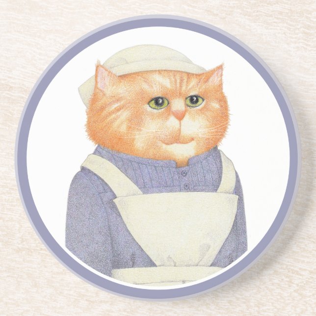 COOK CAT Round Sandstone-Underlägg Underlägg (Framsidan)