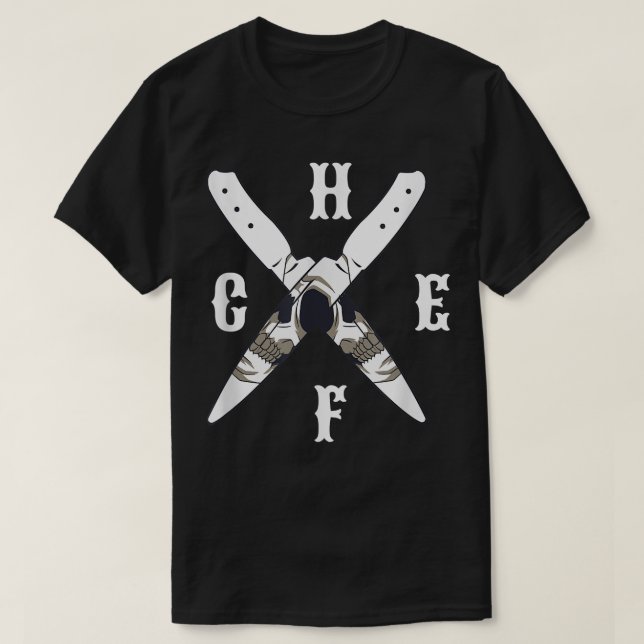 Cook Chef Funny Cooking Älskare Knifes T Shirt (Design framsida)
