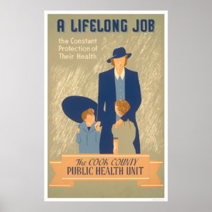 Cook County allmän hälsa 1938 WPA Poster