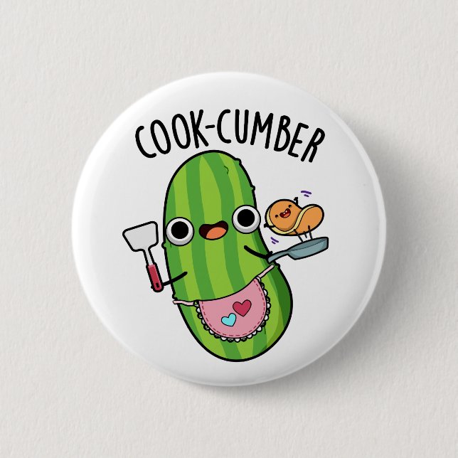 Cook-cumber Funny Cucumber Pun Knapp (Framsida)