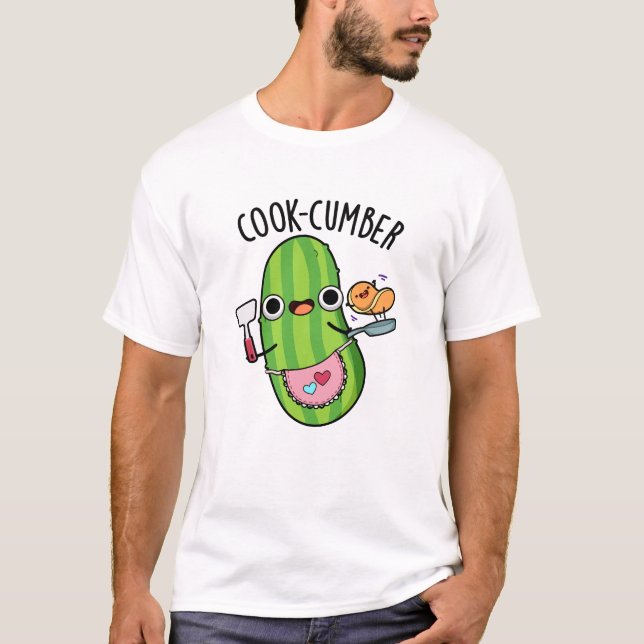 Cook-cumber Funny Cucumber Pun T Shirt (Framsida)