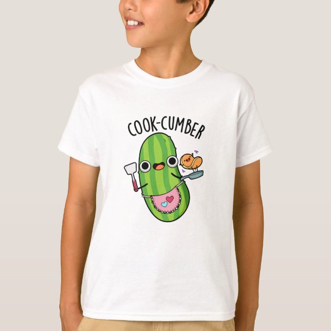 Cook-cumber Funny Cucumber Pun T Shirt (Framsida)