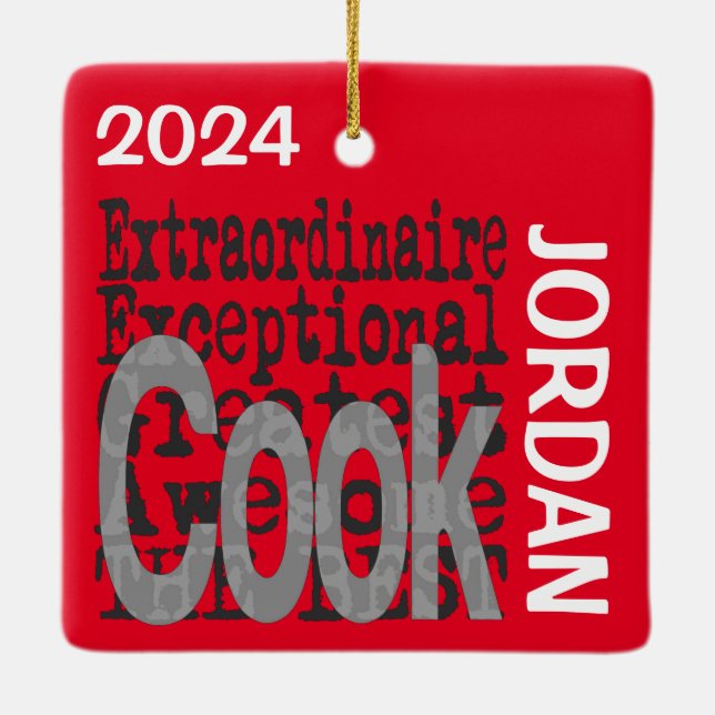 Cook Extraordinaire ANPASSNINGSBAR Julgransprydnad Keramik (Baksida)