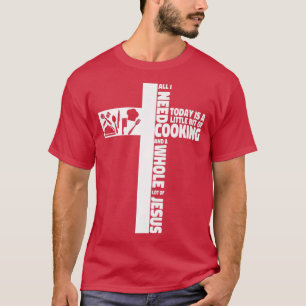 Cook Faith Jesus Kor Kitchen Chef allt I T Shirt
