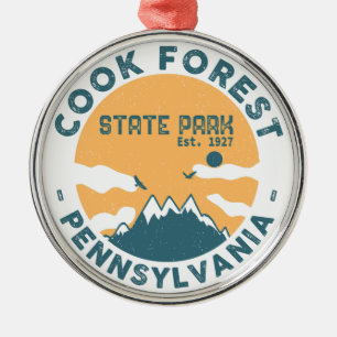 Cook Forest State Park Pennsylvania - Pa Vintage Julgransprydnad Metall