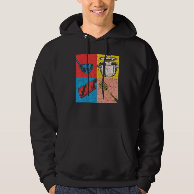 Cook Gourmet Food Pop Art Chef Hoodie (Framsida)