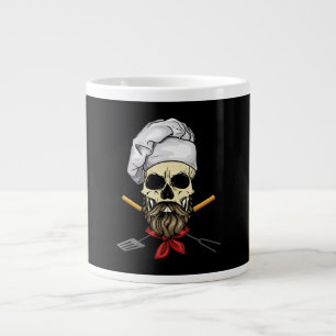 Cook Grill Master Chef Skull Ansikte Halloween Gif Jumbo Mugg