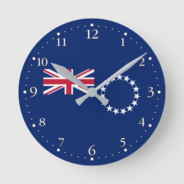 Cook Islands flagga Rund Klocka (Framsida)