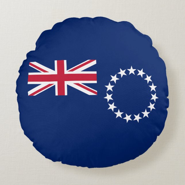 Cook Islands flagga Rund Kudde (Framsidan)