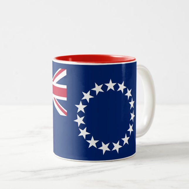 Cook Islands flagga Två-Tonad Mugg (Framsida höger)