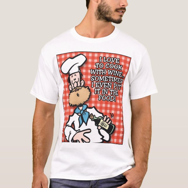 Cook med Vin Tee Shirt (Framsida)