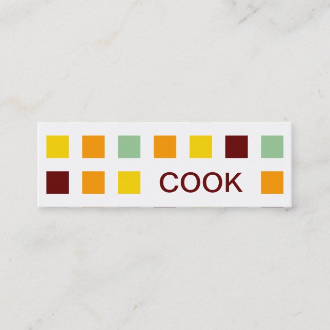 COOK (modets fyrkanter) Mini Visitkort (Framsida)