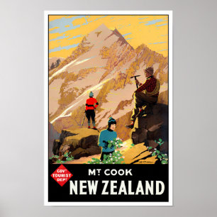 Cook Nya Zeeland vintage resor Poster