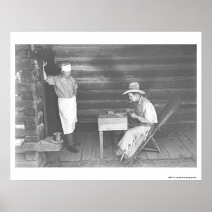 Cook tittar på cowboykort 2 poster