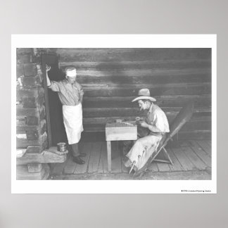 Cook tittar på cowboykort 2 poster