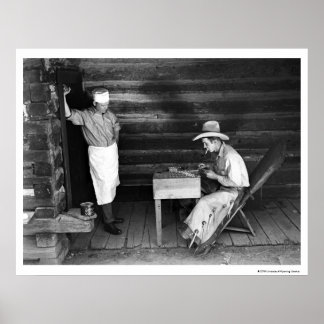 Cook tittar på cowboykort poster