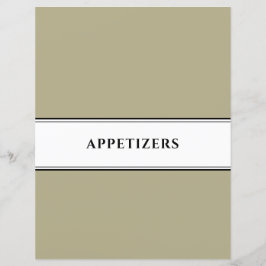 Cookbook Divider | Appetizers | Sage Black White