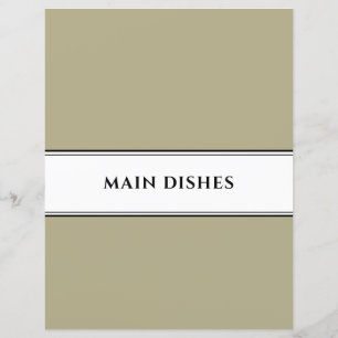 Cookbook Divider   Huvudmåltider   Sage Black Whit